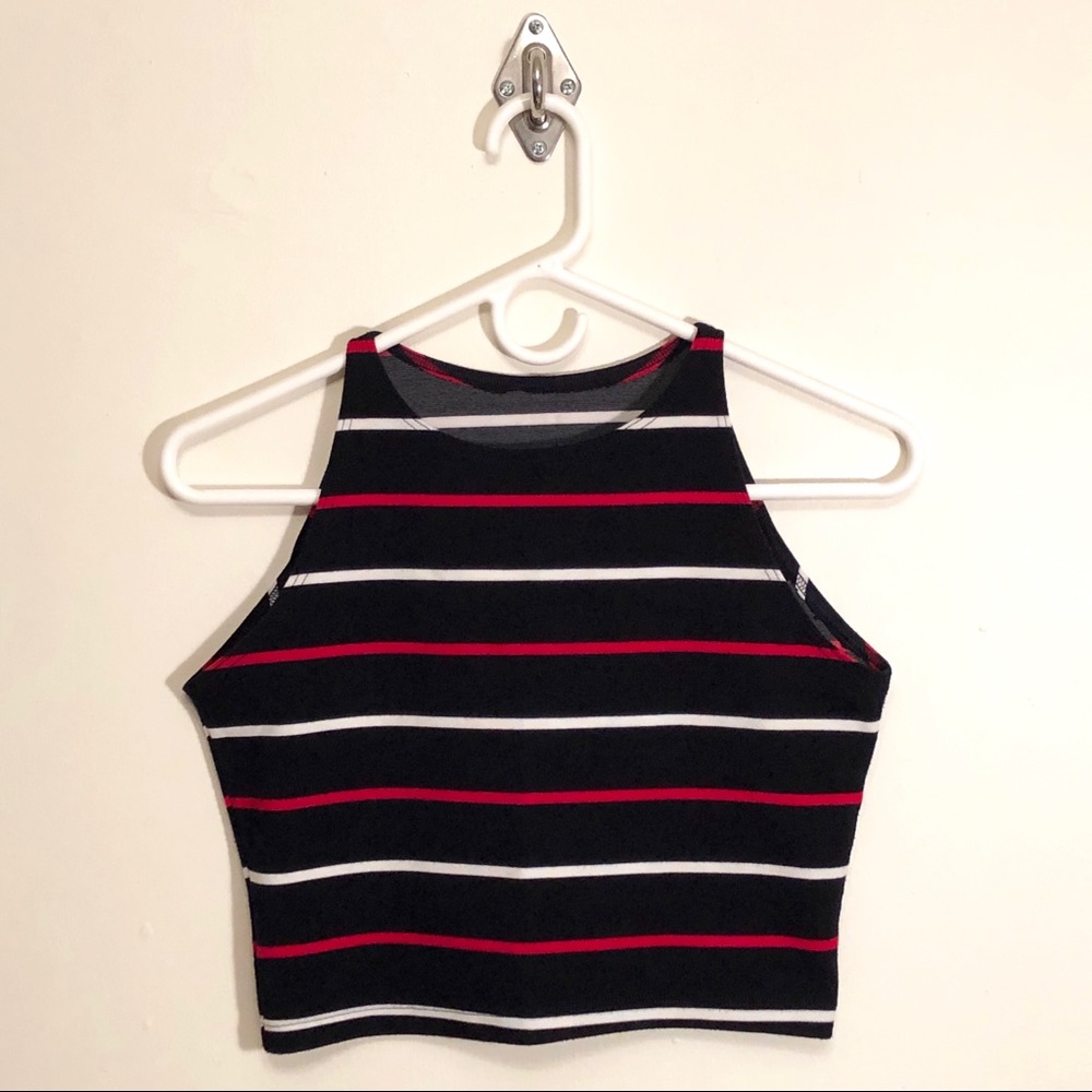 American Apparel Striped Crop Top Size Large